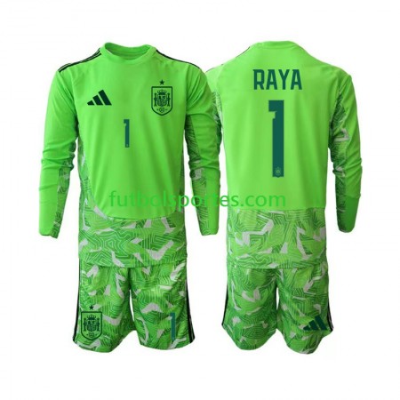 Camiseta España David Raya 1 6th Portero Niño Copa Mundo 2026 Verde Manga Larga Camiseta España David Raya 1 6th Portero Niño Copa Mundo 2026 Verde Manga Larga